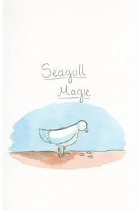 the cover for a watercolor and pencil comic featuring a seagull looking down at the sand